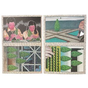 4 - 1980 Postcard William Rowe Surreal Tree Plant Nature Water Geometric Lot